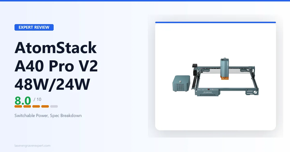 AtomStack A40 Pro V2 Review: Is This Switchable 48W/24W Diode Laser Worth It?