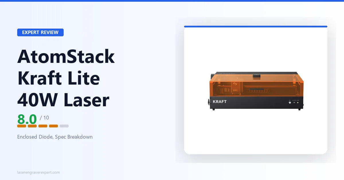 AtomStack Kraft Lite 40W Review: Is This Enclosed Diode Laser Worth It?