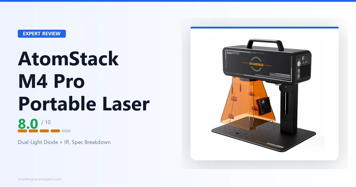 AtomStack M4 Pro Dual-Light Portable Laser Engraver Review: Marks Metal and Wood