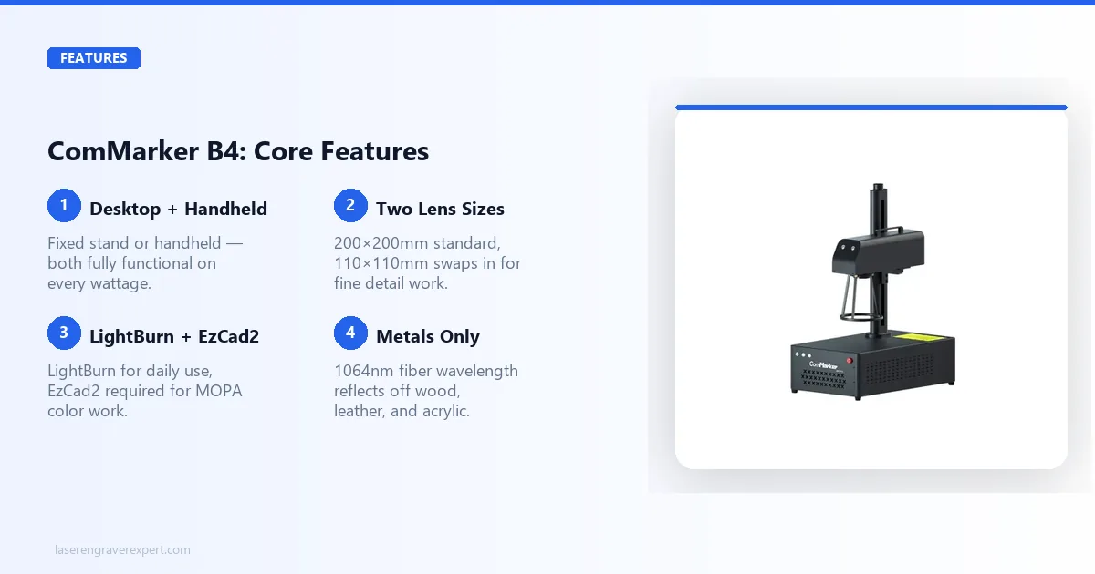 ComMarker B4 core features