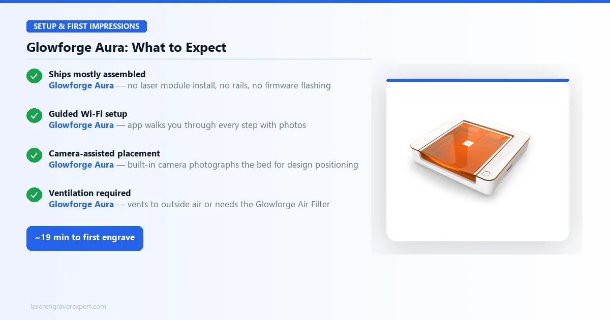 Glowforge Aura setup and first impressions checklist